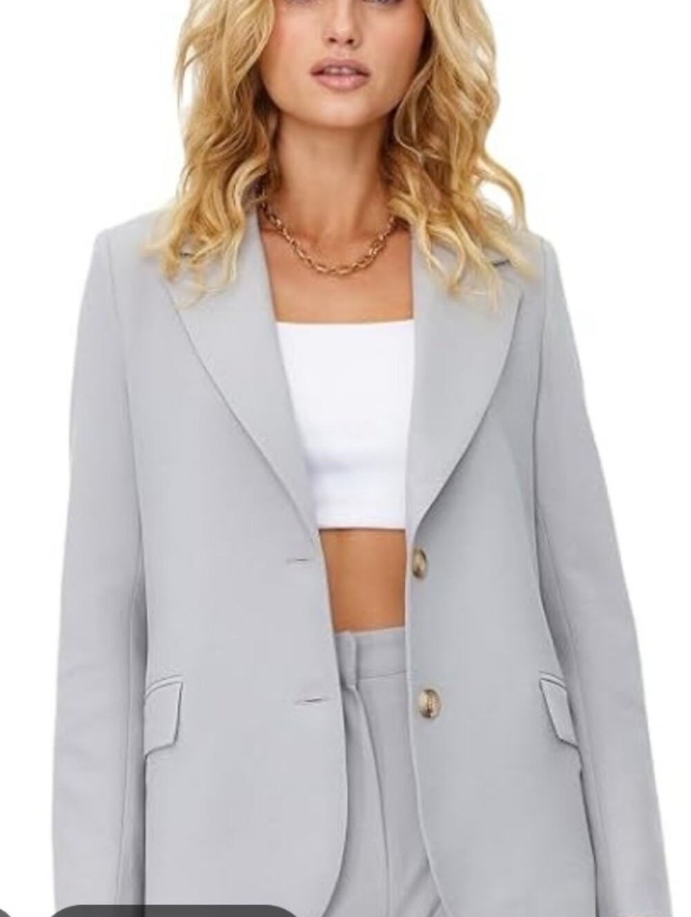 Argent Virgin Wool Double Button Blazer Split Sleeve Ends